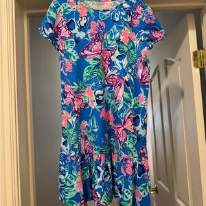 Lily Pulitzer Knit Dress in a Fun Summer Print with Ruffle Detail
